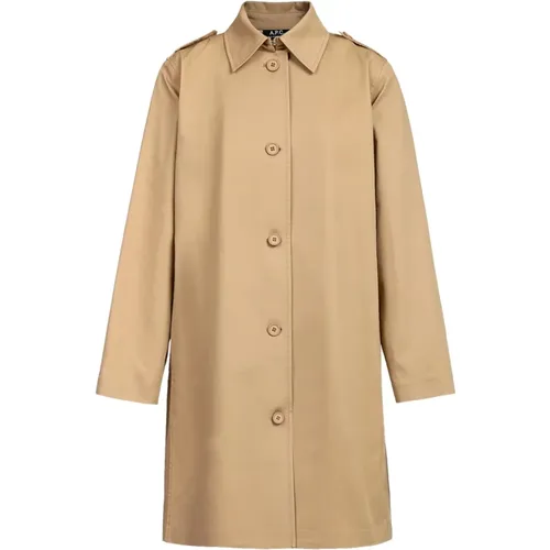 Single-Breasted Coats, female, , Size: M Mac Justine Single-Breasted Coat - A.p.c. - Modalova