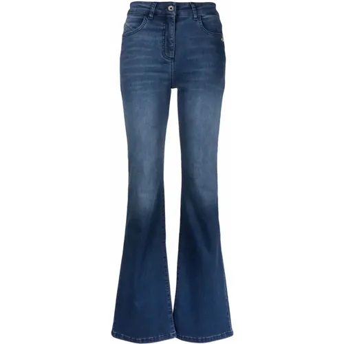 Blaue Flare Denim Jeans mit Stickerei , Damen, Größe: W30 - PATRIZIA PEPE - Modalova