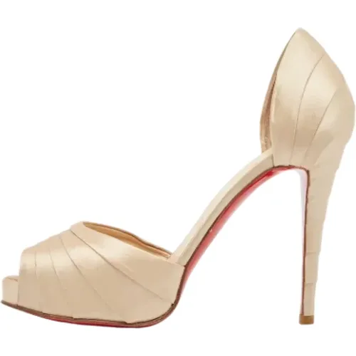 Pre-owned Pumps, female, , Size: 8 1/2 US Pre-owned Satin heels - Christian Louboutin Pre-owned - Modalova