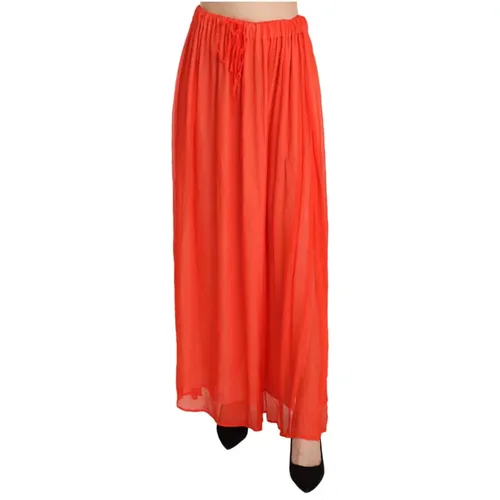 Crepe Pleated Trapeze Viscose Maxi Skirt , female, Sizes: S - Jucca - Modalova