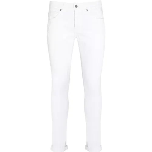 Weiße Skinny Fit Baumwoll-Denim-Jeans - Dondup - Modalova