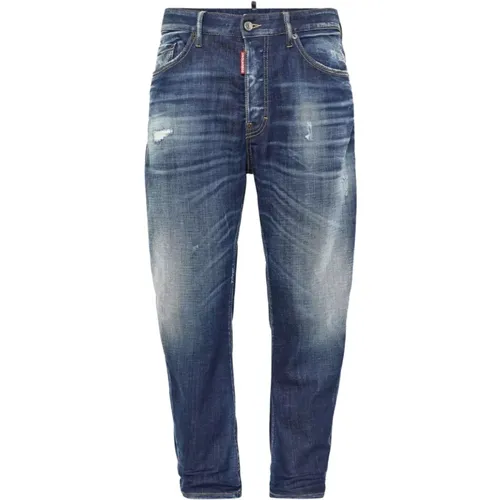 Blaue Denim Jeans Faded Effekt , Herren, Größe: 2XL - Dsquared2 - Modalova