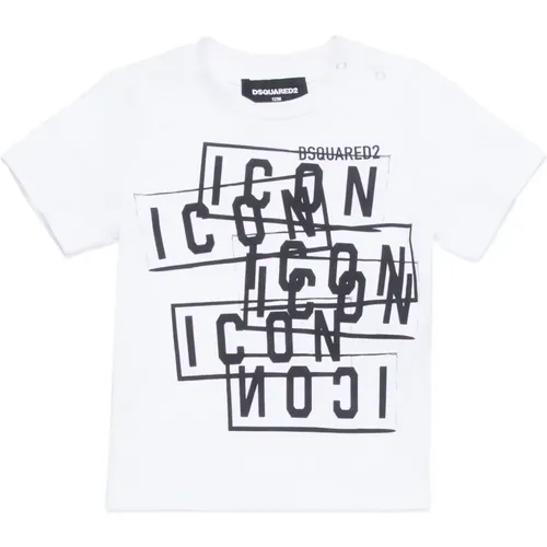 Versetztes Icon-Print T-Shirt - Dsquared2 - Modalova