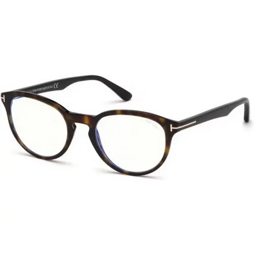 Elegante Pantos-Stil Brille mit dunkler Schildpatt-Finish - Tom Ford - Modalova