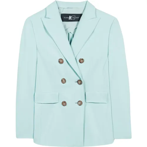Blazers, female, , Size: M Double-Breasted Blazer - LUISA CERANO - Modalova
