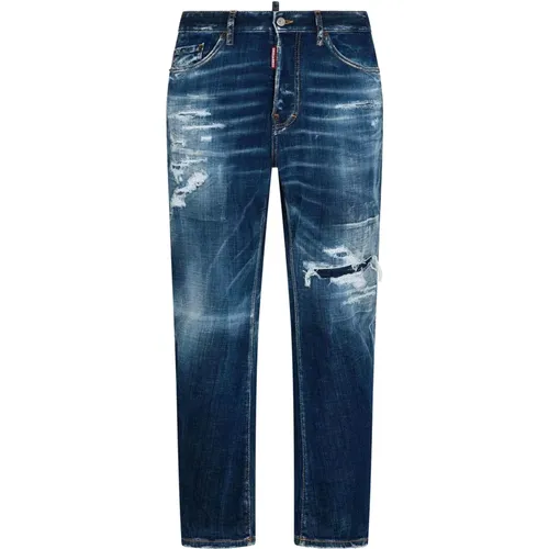 Blaue Denim Jeans mit Ausgebleichtem Effekt , Herren, Größe: 2XL - Dsquared2 - Modalova