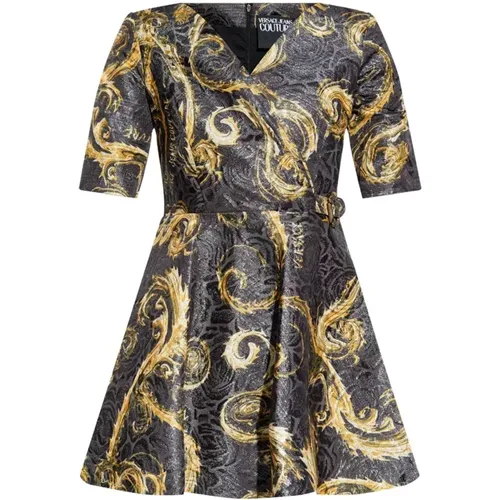 Schwarzes Kleid ***cv , Damen, Größe: 2XS - Versace Jeans Couture - Modalova