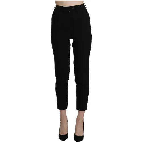 Elegant Skinny Cropped High-Waist Pants , female, Sizes: XS - Bencivenga - Modalova