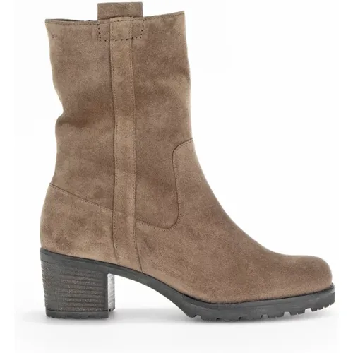 Velvet Mid Ankle Boots in Taupe , Damen, Größe: 38 1/2 EU - Gabor - Modalova