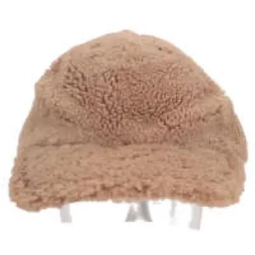 Caps, female, , Size: ONE SIZE Shearling Baseball Cap in Light Brown - Yves Salomon - Modalova