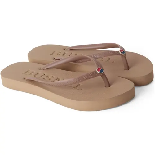 Flip Flops, female, , Size: 9 US Vivi Flip Flop Tan/Gold - Busnel - Modalova