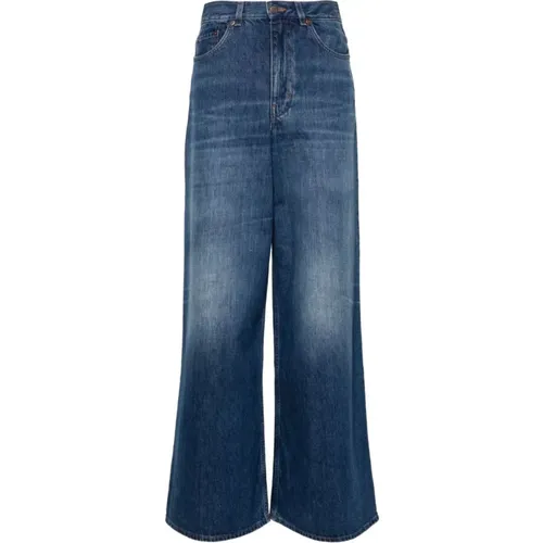 Blaue Wide Leg Denim Jeans,Blaue High-Rise Jeans Paris-Gravierte Knopf - Chloé - Modalova