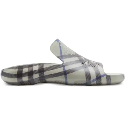 Sliders, male, , Size: 8 US Vintage Check Sandals Grey - Burberry - Modalova