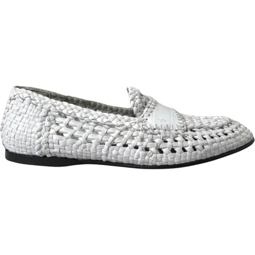 Weiße elegante Slip-On Loafers - Dolce & Gabbana - Modalova