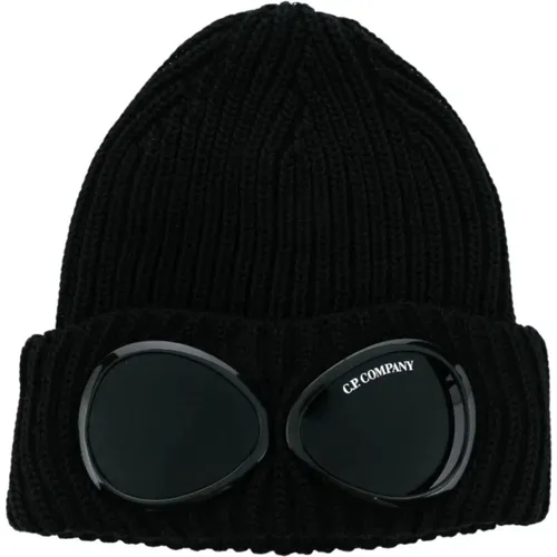 Beanies, male, , Size: ONE SIZE Extra Fine Merino Goggle Beanie - C.P. Company - Modalova