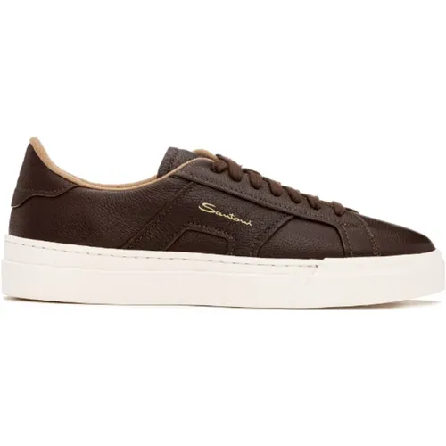 Leather Sneakers for Men , male, Sizes: 6 UK, 7 UK - Santoni - Modalova