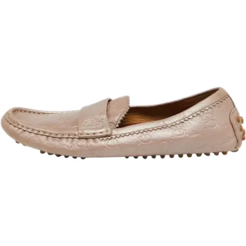 Pre-owned Flats, female, , Size: 5 1/2 US Pre-owned Leather flats - Gucci Vintage - Modalova