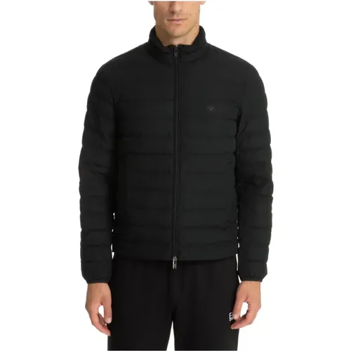 Jacke mit Reißverschluss, einfarbig, Logo, Multipockets , Herren, Größe: L - Emporio Armani - Modalova