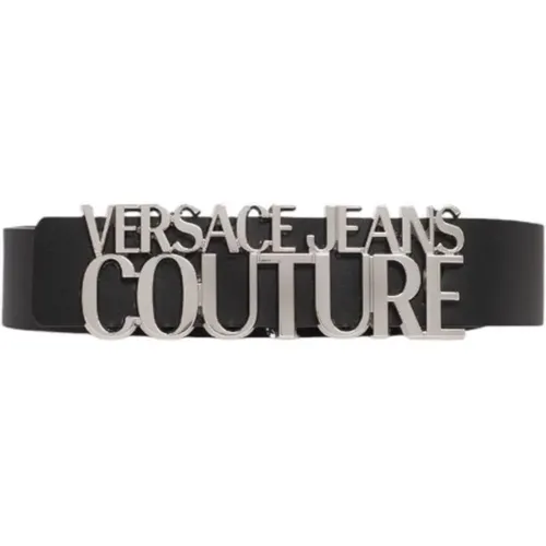 Belts, male, , Size: 95 CM unisex belt with metal logo - Versace Jeans Couture - Modalova