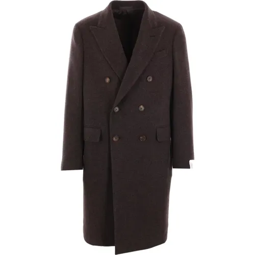 Double-Breasted Coats, male, , Size: S Double-Breasted Wool Cashmere Coat - Caruso - Modalova