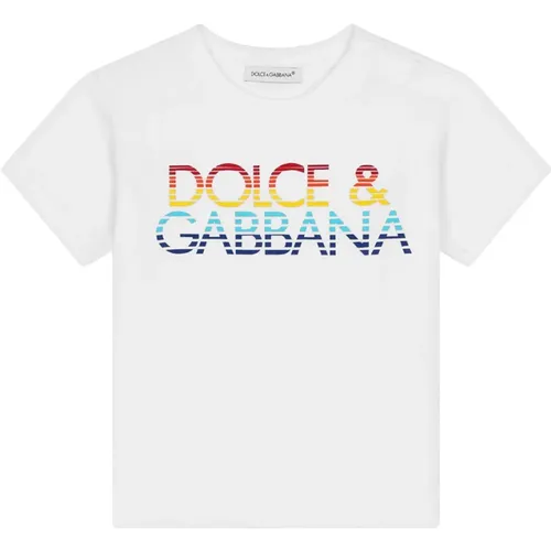 Kinder Multicolor Baumwoll T-shirt Weiß - Dolce & Gabbana - Modalova