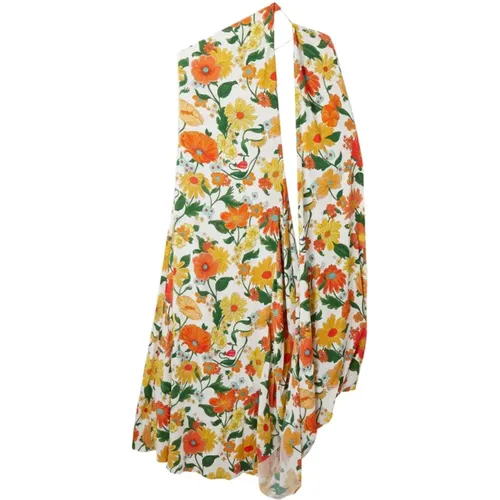 Floral Print Asymmetric Neck One-Shoulder Dress , female, Sizes: XS, S - Stella Mccartney - Modalova