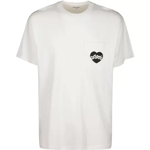 Weiße Amour Pocket T-Shirt , Herren, Größe: XL - Carhartt WIP - Modalova