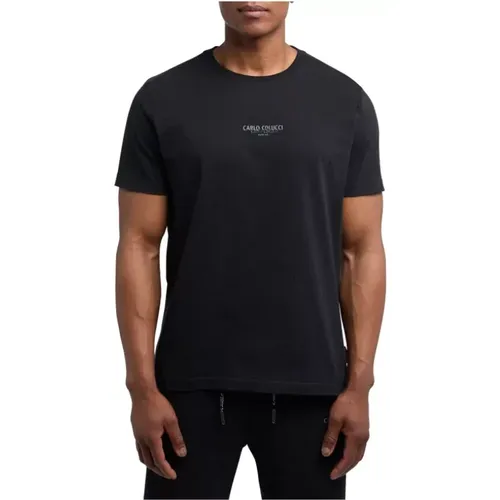 Herren Schwarzes Basic T-Shirt - Stil C2776 , Herren, Größe: XS - carlo colucci - Modalova