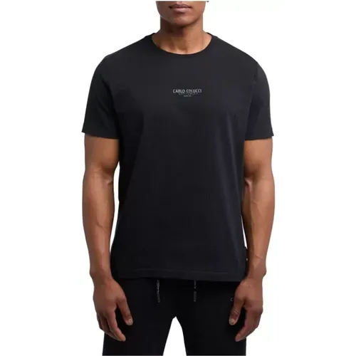 Herren Schwarzes Basic T-Shirt - Stil C2776 - carlo colucci - Modalova