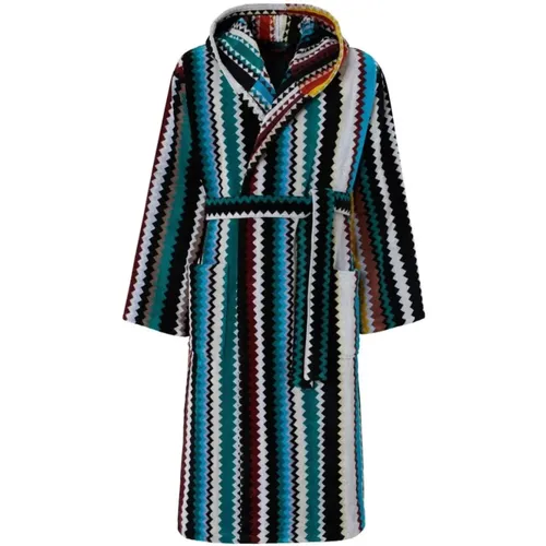 Robes, female, , Size: S Multicolour Chevron Print Classic Hood - Missoni Home - Modalova