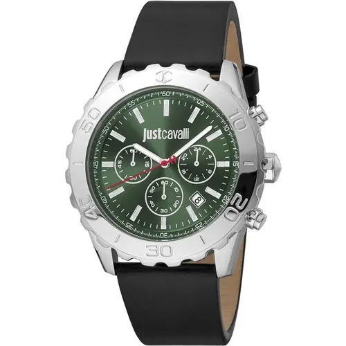 Watches, male, , Size: ONE SIZE Sporty Analog Stainless Steel Watch - Just Cavalli - Modalova