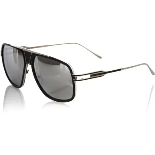 Shield Sonnenbrille Schwarz Metallgestell , Herren, Größe: ONE Size - Frankie Morello - Modalova