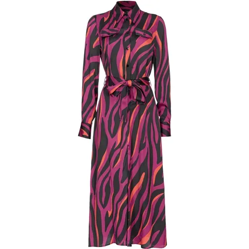 Maxikleid mit psychedelischem Zebra-Print , Damen, Größe: XS - pinko - Modalova