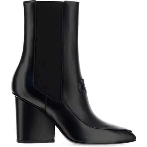 Marineo Gancini Logo Ankle Boots , female, Sizes: 5 UK - Salvatore Ferragamo - Modalova