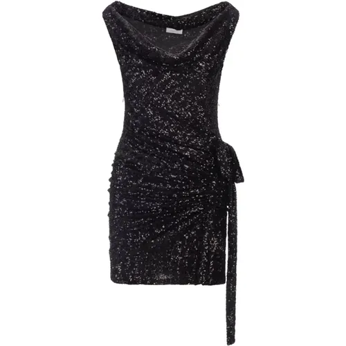 Sequin Mini Dress with Ring Neckline , female, Sizes: 2XS - Paco Rabanne - Modalova