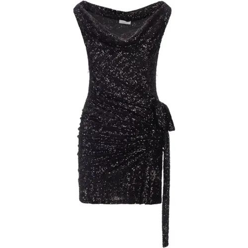 Sequin Mini Dress with Ring Neckline , female, Sizes: XS, 2XS - Paco Rabanne - Modalova