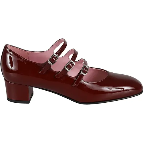 Pumps, female, , Size: 9 US Burgundy Patent Leather Square Toe Pumps - Carel - Modalova