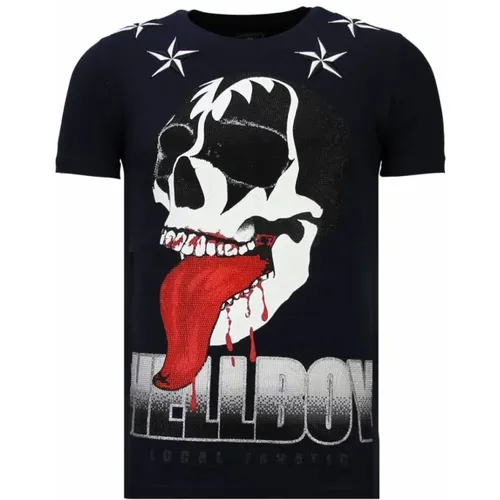 Hellboy Rhinestone - Men T-Shirt - 13-6226N , male, Sizes: S, L, M, 2XL, XL - Local Fanatic - Modalova