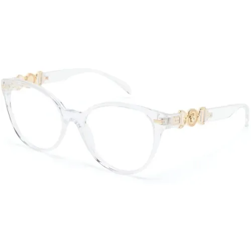 Weiße Optische Brille Klassischer Stil,Luxuriöse Medusa Sonnenbrillenkollektion - Versace - Modalova