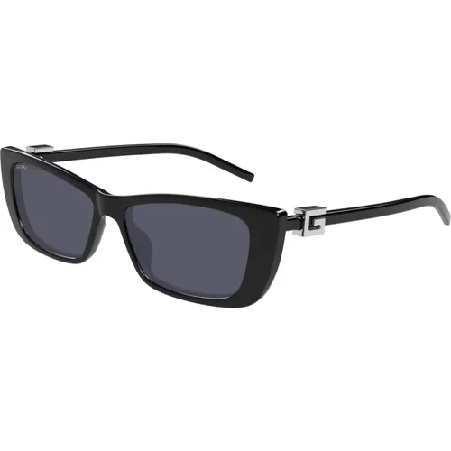 Stilvolle Schwarz/Grau Sonnenbrille , Damen, Größe: 53 MM - Gucci - Modalova