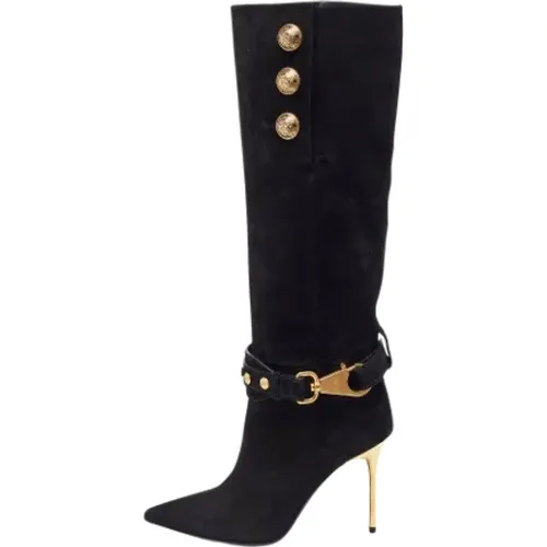 Pre-owned Suede boots , female, Sizes: 3 UK - Balmain Pre-owned - Modalova