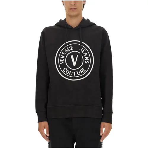 Logo Sweatshirt Regular Fit 100% Cotton , male, Sizes: L, S, M - Versace Jeans Couture - Modalova