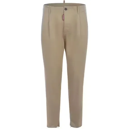 Chinos, male, , Size: XL Cotton Trousers Ss22 - Dsquared2 - Modalova