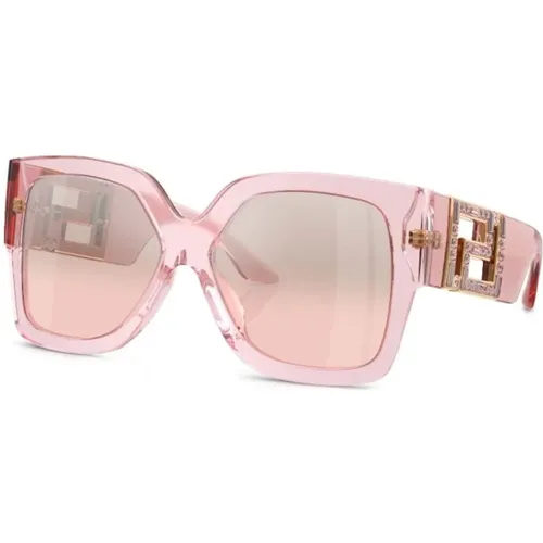 Rosa Sonnenbrille mit Original-Etui , Damen, Größe: 59 MM - Versace - Modalova