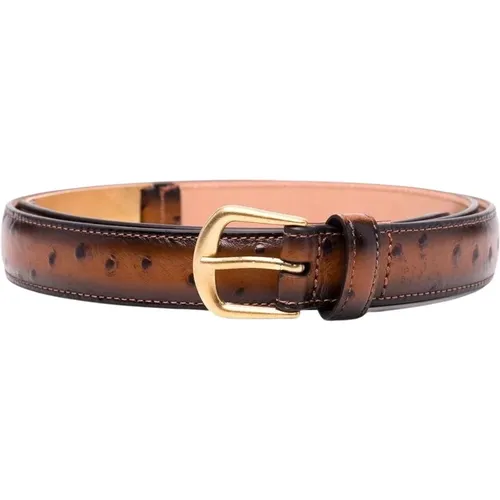 Ostrich Effect Leather Belt , male, Sizes: 105 CM - Dsquared2 - Modalova