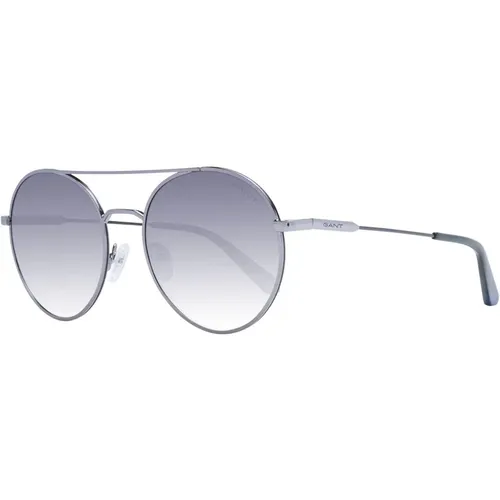 Sunglasses, unisex, , Size: ONE SIZE Gunmetal Round Sunglasses with Grey Lenses - Gant - Modalova