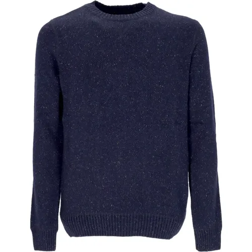 Marineblauer Rundhals Herren Pullover , Herren, Größe: L - Element - Modalova