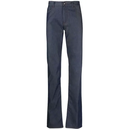 Dunkelblaue Straight Cut Jeans - Canali - Modalova