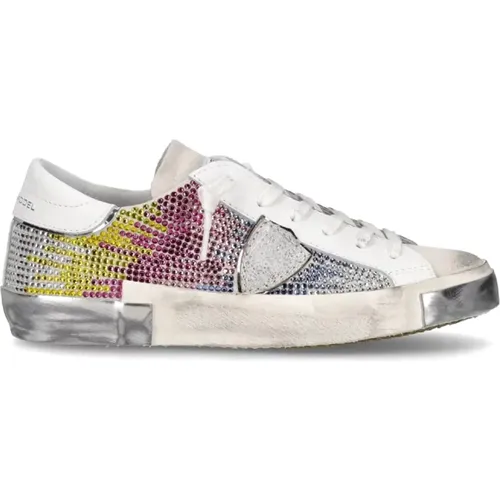 Regenbogen Kristall Sneakers , Damen, Größe: 39 EU - Philippe Model - Modalova