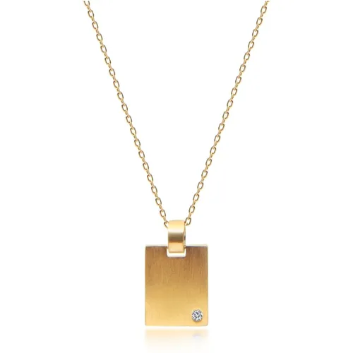 Skyfall Gold Dog Tag Necklace , female, Sizes: ONE SIZE - Nialaya - Modalova